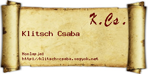 Klitsch Csaba névjegykártya