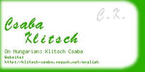 csaba klitsch business card